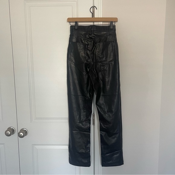 A&F Curve Love 90s Straight Faux Leather Pants Black Size 26 - Picture 4 of 8